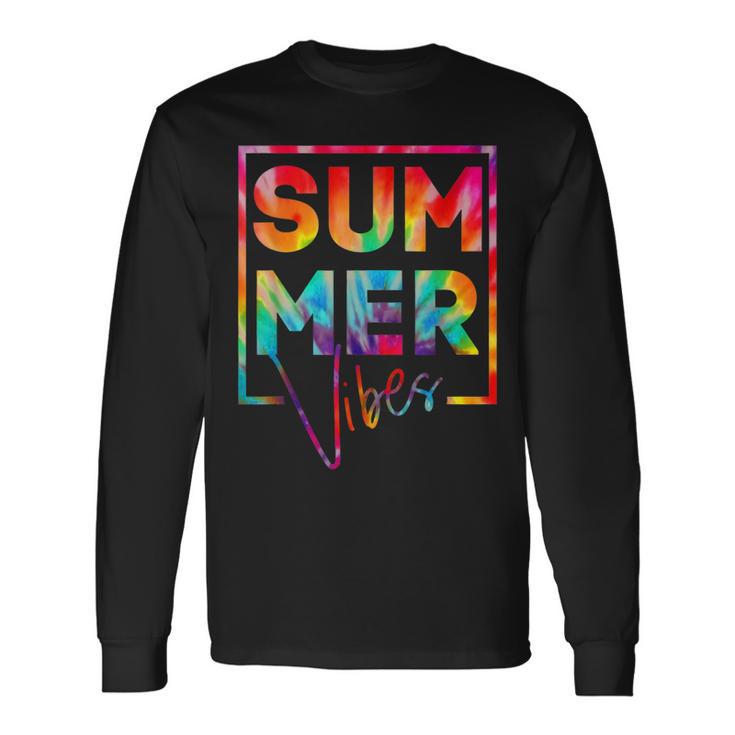 Summer Vibes Tie Dye Hello Summer Vacation Unisex Long Sleeve Gifts ideas