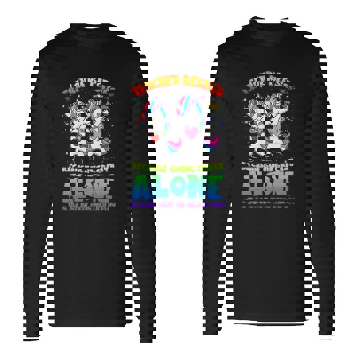 Teacher Besties Because Going Crazy Alone Shirt Unicorn Dab