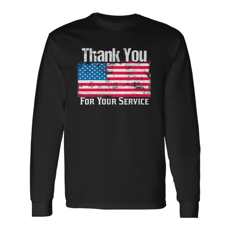 Thank You For Your Servicemilitary Policeman Fireman Long Sleeve T-Shirt T-Shirt