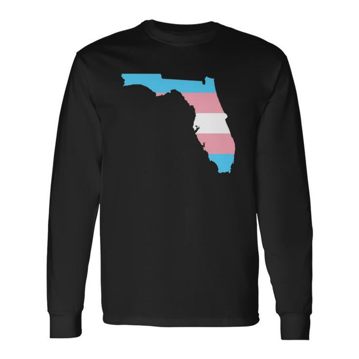 Trans Flag Florida Lgbt Pride Support Long Sleeve T-Shirt T-Shirt