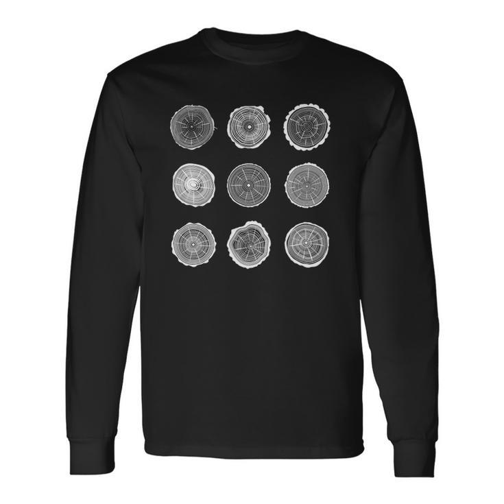 Tree Trunk Pattern Tree Forest Growth Rings Long Sleeve T-Shirt T-Shirt