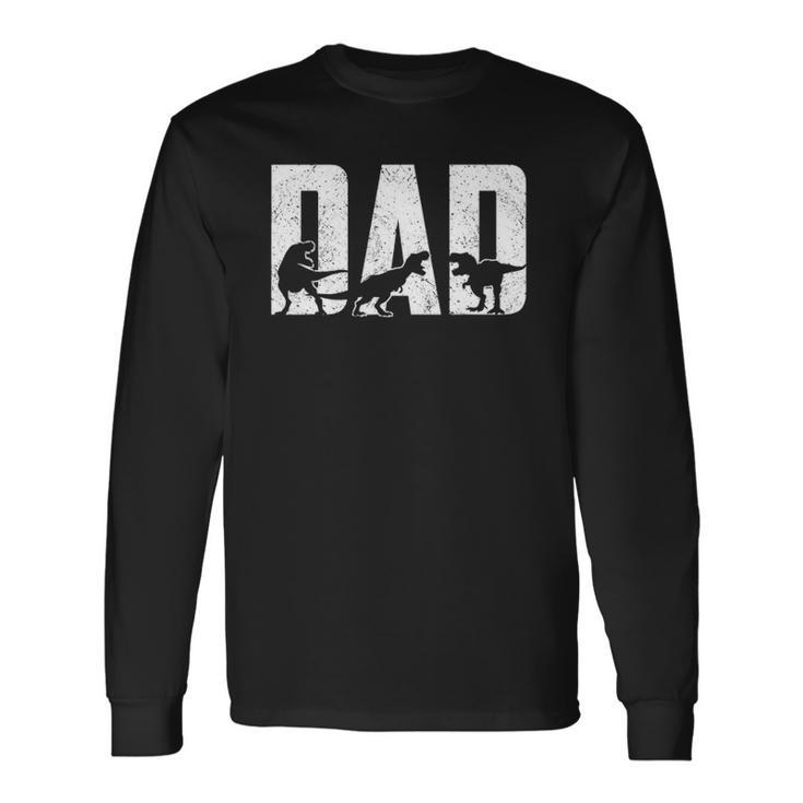 Trex Dad Dinosaur Lover Cool Vintage Fathers Day Long Sleeve T-Shirt T-Shirt