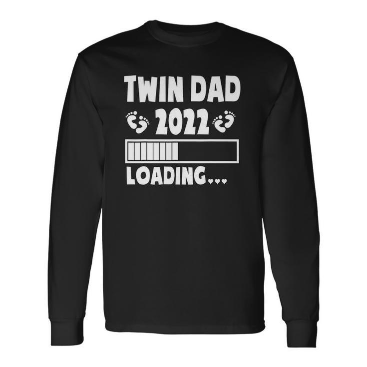 Twin Dad Of Twins 2022 Expecting Twin Dad Fathers Day Cute Long Sleeve T-Shirt T-Shirt