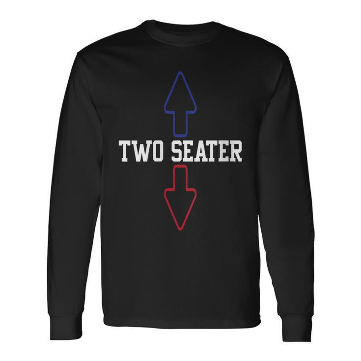 Two Seater 4Th Of July American Flag For Boys Men Dad Joke Long Sleeve T-Shirt