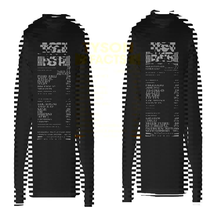 Tyson Name Tyson Facts Long Sleeve T-Shirt Gifts ideas