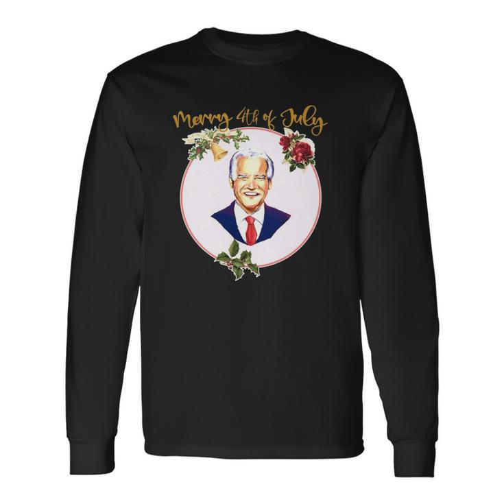 Ugly Christmas Vintage Joe Biden Merry 4Th Of July Long Sleeve T-Shirt T-Shirt