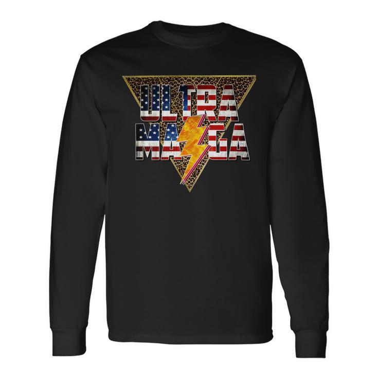 Ultra Maga Distressed Lightning Leopard Proud Ultramaga Gift Unisex Long Sleeve Gifts ideas