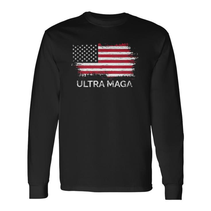 Ultra Maga Proud Ultra Maga Eagle 2022 Humor Us Flag Long Sleeve T-Shirt T-Shirt