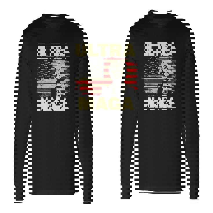 Ultra Maga Proud Ultra-Maga Usa Flag Long Sleeve T-Shirt T-Shirt