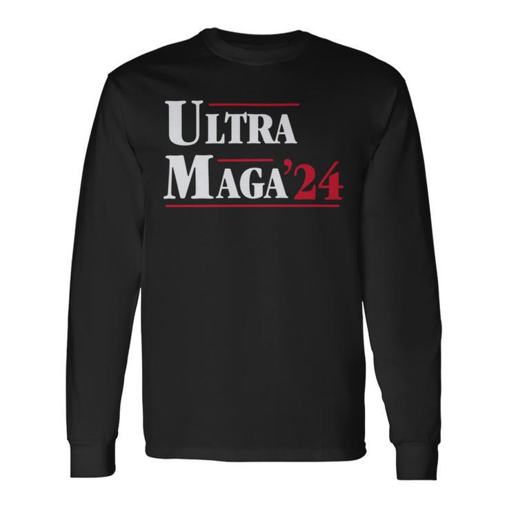 Ultra Maga Retro Style Red And White Text Long Sleeve T-Shirt Gifts ideas