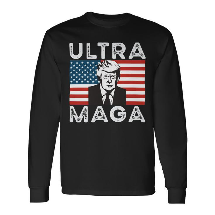 Ultra Maga Trump Biden Usa Long Sleeve T-Shirt