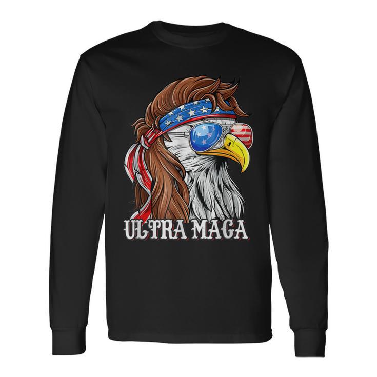 Ultra Maga Trump Sunglasses Eagle Head Usa Flag Bandana Unisex Long Sleeve Gifts ideas