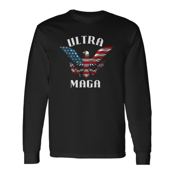 Ultra Mega No Baby Formula Biden Usa Flag Eagle On Back Long Sleeve T-Shirt T-Shirt