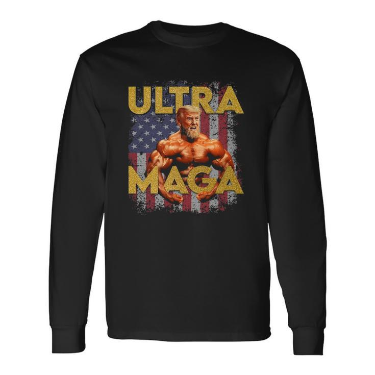 Ultra Mega Proud Ultra Maga Trump 2024 Long Sleeve T-Shirt T-Shirt