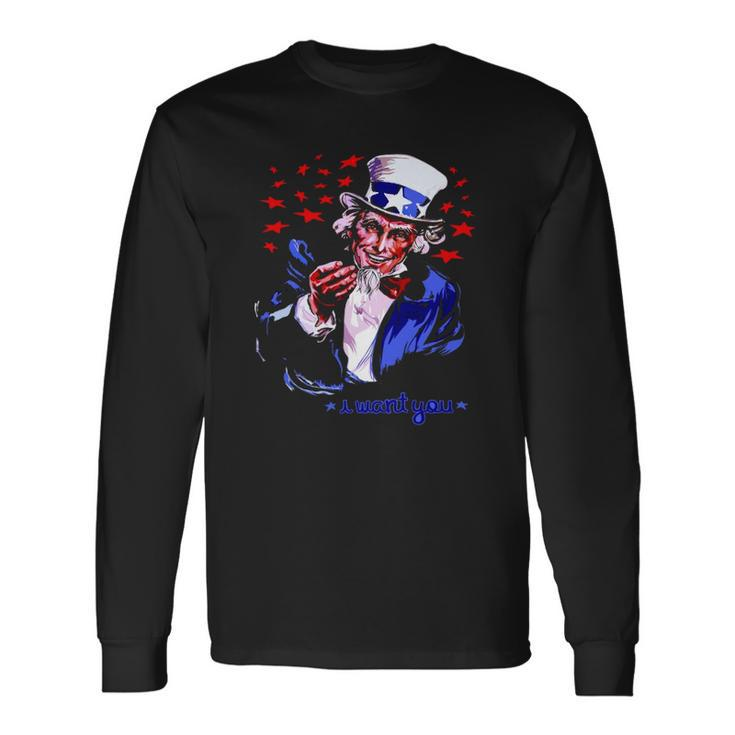 Uncle Sam I Want You 4Th Of July Long Sleeve T-Shirt T-Shirt