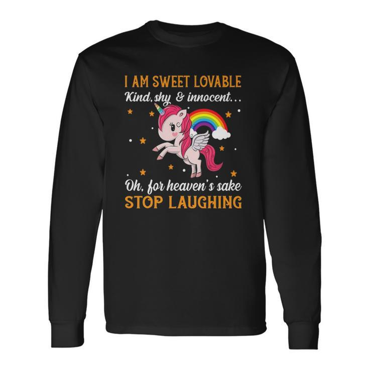 Unicorn Kind Rainbow Graphic Plus Size Long Sleeve T-Shirt T-Shirt