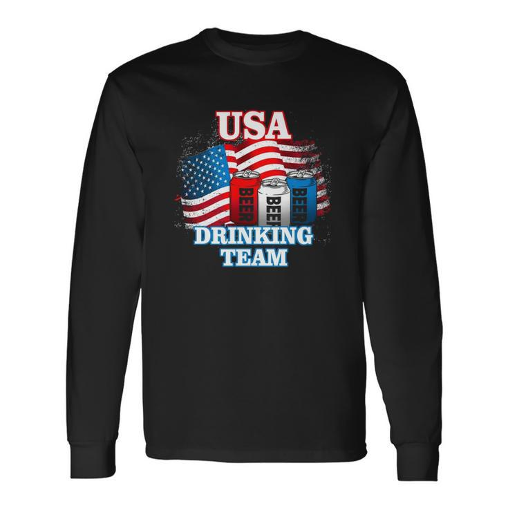 Usa Drinking Team Flag Beer Lovers Long Sleeve T-Shirt T-Shirt