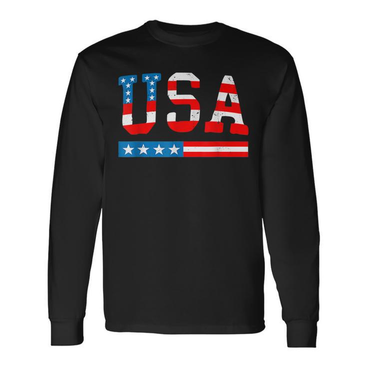 Usa Flag American 4Th Of July Merica America Flag Usa Long Sleeve T-Shirt T-Shirt Gifts ideas