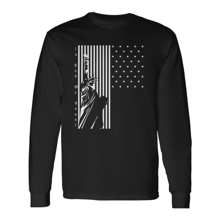 Usa Us Flag Patriotic 4Th Of July America Statue Of Liberty Long Sleeve T-Shirt T-Shirt