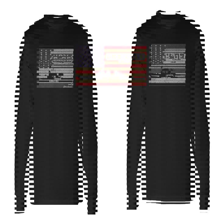 Uss Cole Ddg 67 Destroyer Ship Usa American Flag Long Sleeve T-Shirt T-Shirt