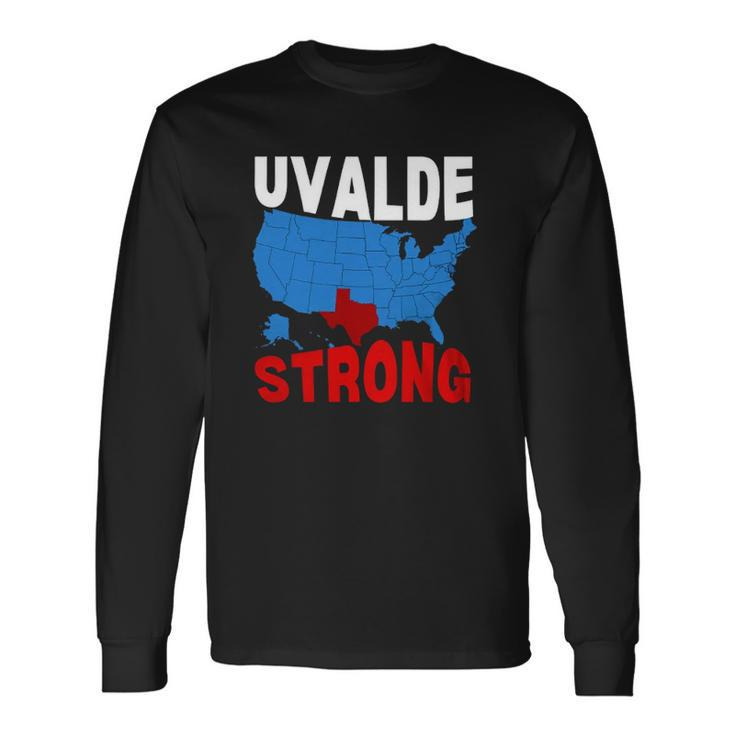 Uvalde Strong Gun Control Now Pray For Texas Usa Map Long Sleeve T-Shirt T-Shirt