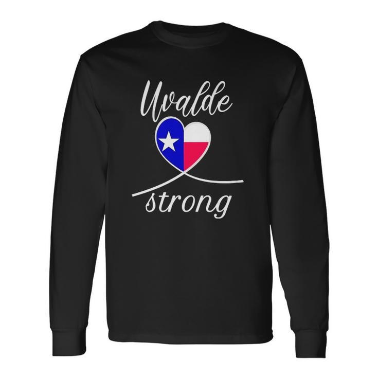 Uvalde Strong Tee End Gun Violence Texan Flag Heart Long Sleeve T-Shirt T-Shirt