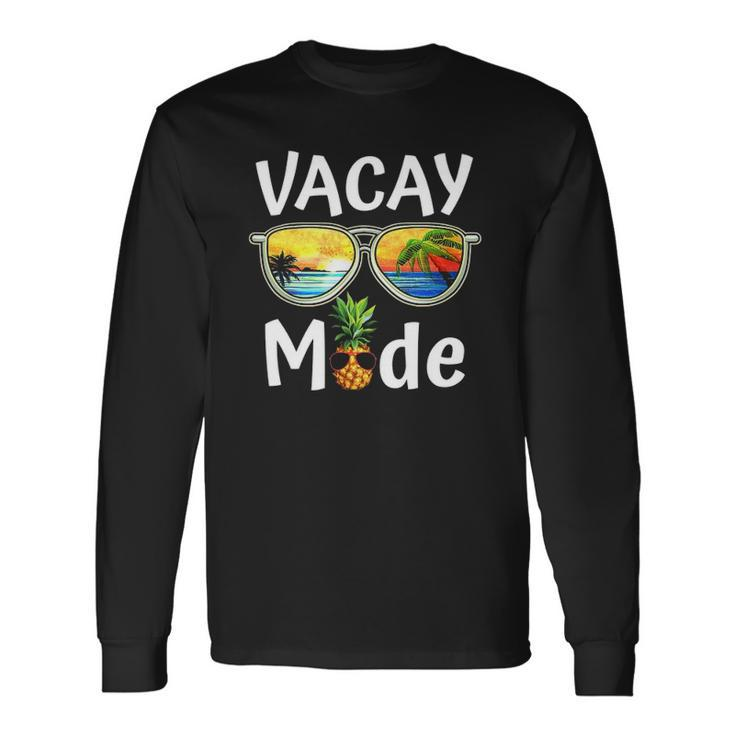 Vacay Mode Vacation Summer Sunglasses Beach Pineapple Long Sleeve T-Shirt T-Shirt