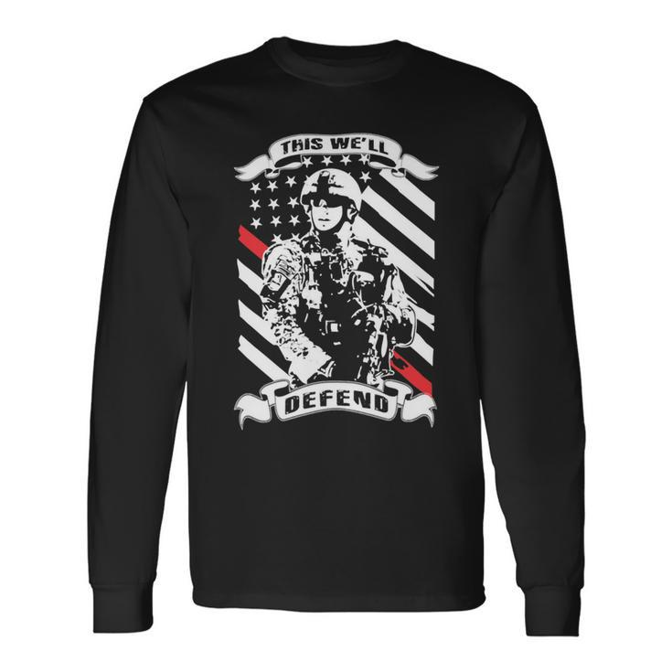 Veteran This Well Defend Veteran42 Navy Soldier Army Military Long Sleeve T-Shirt