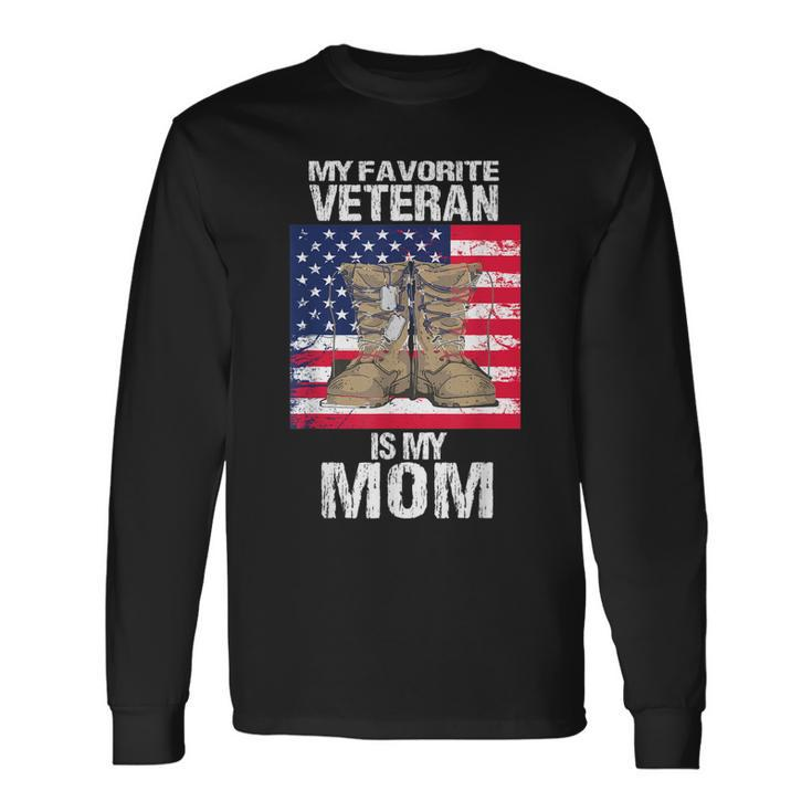 Veteran Mom Proud Son Veterans Day Us Veteran Mother Long Sleeve T-Shirt