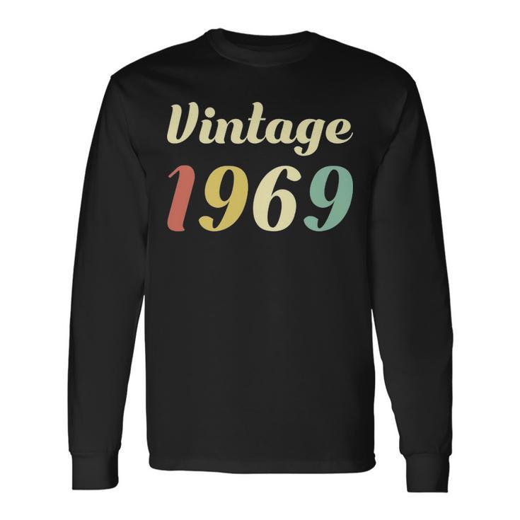 Vintage 1969 Birthday V2 Long Sleeve T-Shirt | Seseable