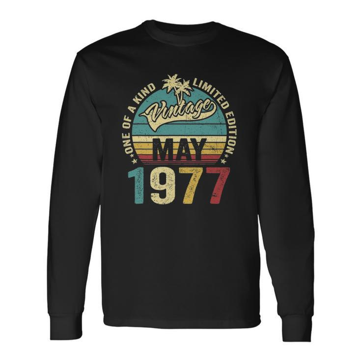 Vintage 45 Years Old May 1977 Decorations 45Th Birthday Long Sleeve T-Shirt T-Shirt