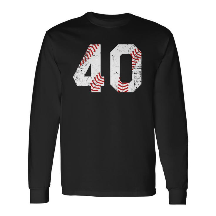 Vintage Baseball 40 Jersey Number Long Sleeve T-Shirt