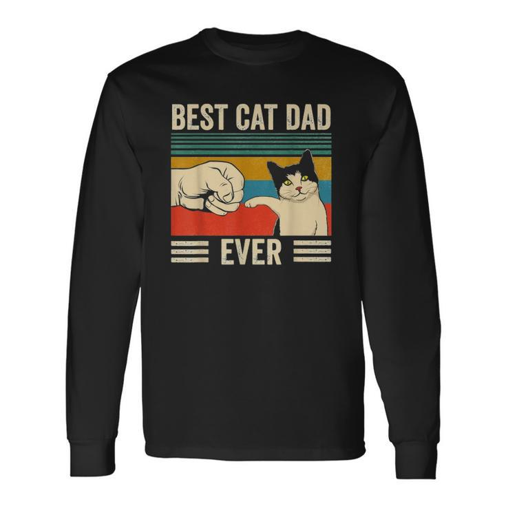 Vintage Best Cat Dad Ever Bump Fit Classic Long Sleeve T-Shirt T-Shirt