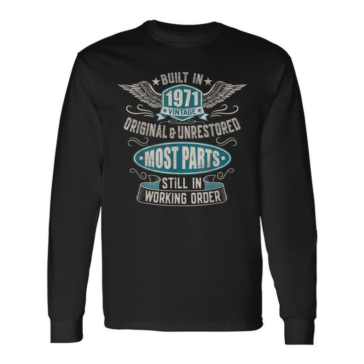 Vintage Birthday Born In 1971 Built In The 70S Long Sleeve T-Shirt