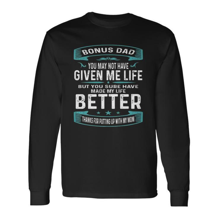 Vintage Fathers Day Bonus Dad From Daughter Son Boys Long Sleeve T-Shirt T-Shirt Gifts ideas