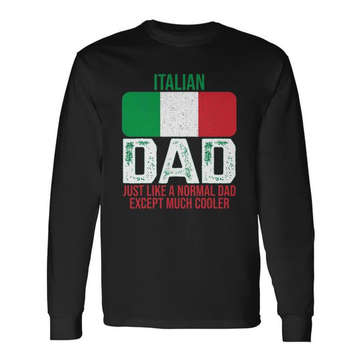 Vintage Italian Dad Italy Flag For Fathers Day Long Sleeve T-Shirt T-Shirt