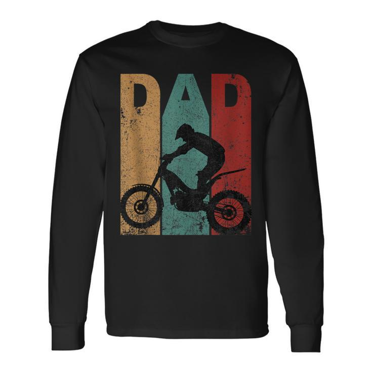 Vintage Motocross Dad Dirt Bike Fathers Day 4Th Of July Long Sleeve T-Shirt