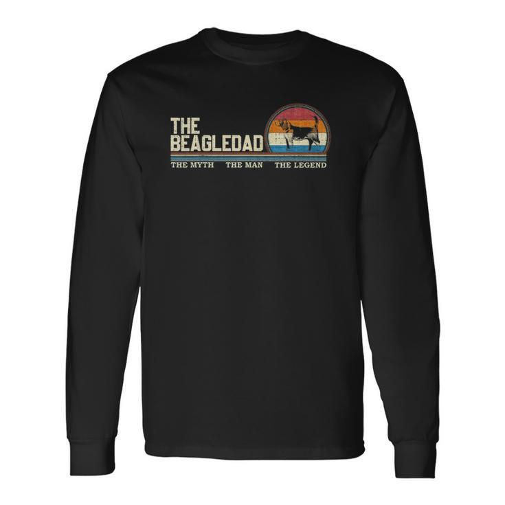 Vintage Retro The Beagle Dog Dad Pet Lover Silhouette Long Sleeve T-Shirt T-Shirt