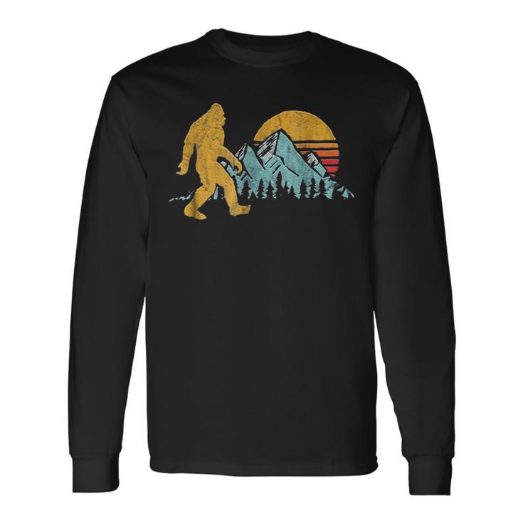 Vintage Retro Bigfoot Believe Silhouette Mountain Sun 234 Shirt Unisex Long Sleeve Gifts ideas