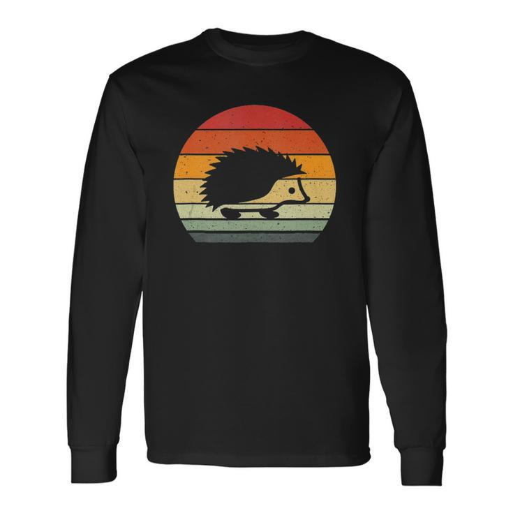 Vintage Retro Sunset Hedgehog Lovers Long Sleeve T-Shirt T-Shirt