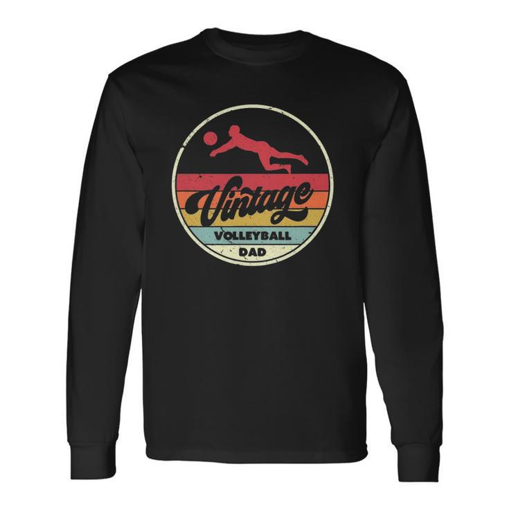 Vintage Volleyball Dad Retro Style Long Sleeve T-Shirt T-Shirt