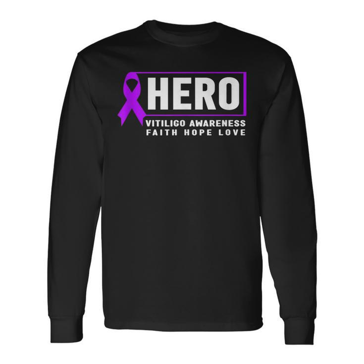 Vitiligo Awareness Hero Purple Vitiligo Awareness Long Sleeve T-Shirt Gifts ideas