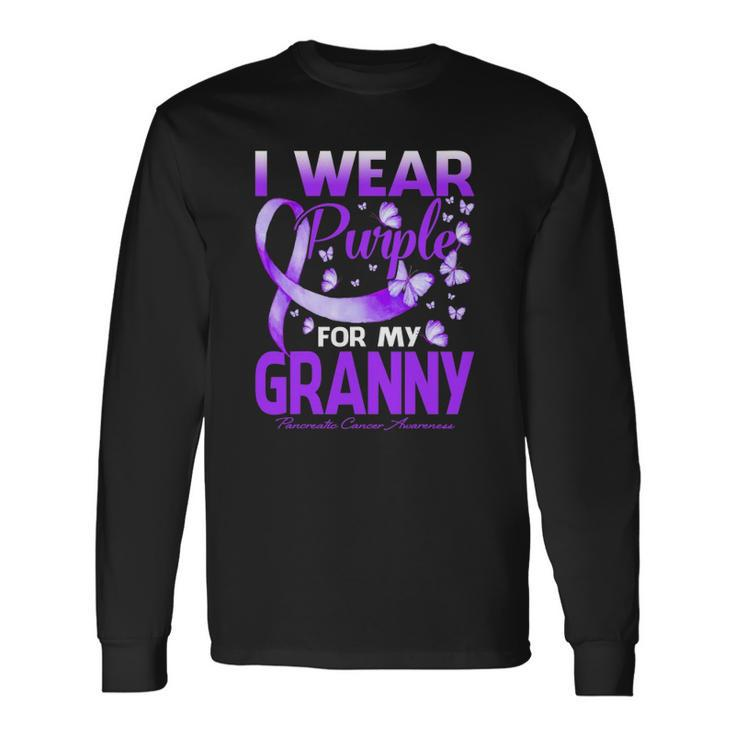 I Wear Purple For My Granny Pancreatic Cancer Awareness Long Sleeve T-Shirt T-Shirt