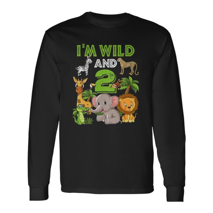 Im Wild And 2 Zoo Theme Birthday Safari Jungle Long Sleeve T-Shirt T-Shirt