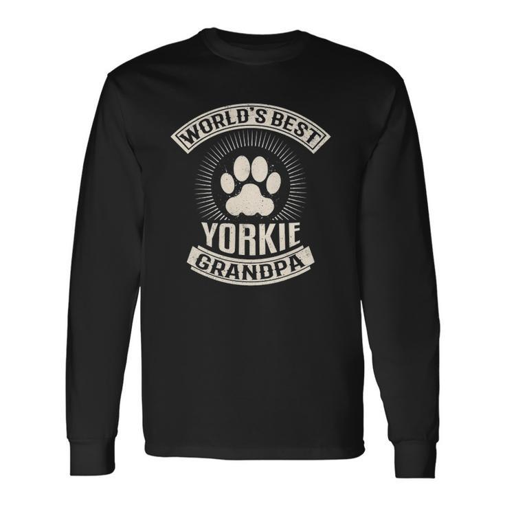 Worlds Best Yorkie Grandpa Long Sleeve T-Shirt T-Shirt