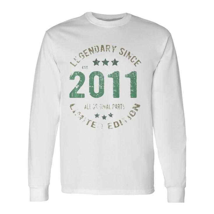 11 Years Old Bday Legendary Since 2011 Vintage 11Th Birthday Long Sleeve T-Shirt