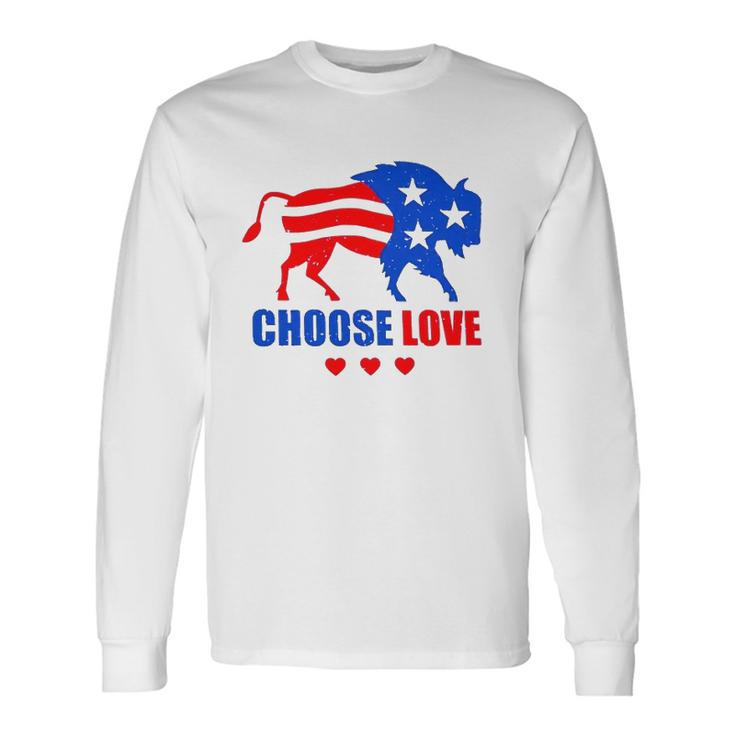 2022 Choose Love Buffalo Give Hope And Share Grief Heart Long Sleeve T-Shirt T-Shirt