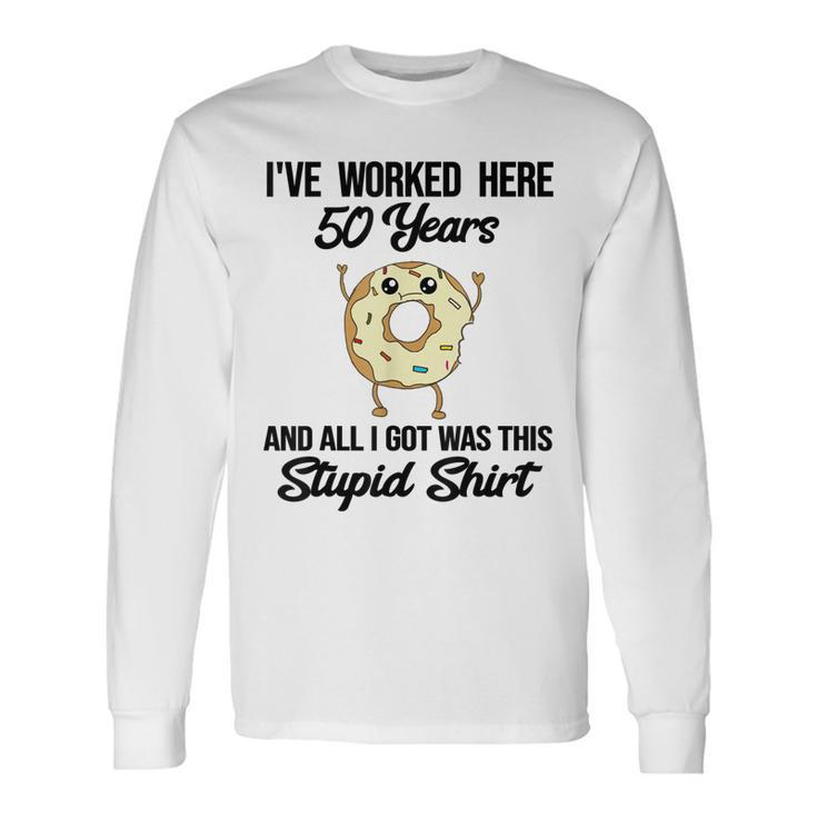 50 Year Co-Worker Fifty Years Of Service Work Anniversary Long Sleeve T-Shirt