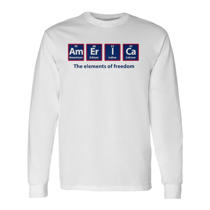 America Periodic Table Patriotic Usa 4Th Of July Long Sleeve T-Shirt T-Shirt