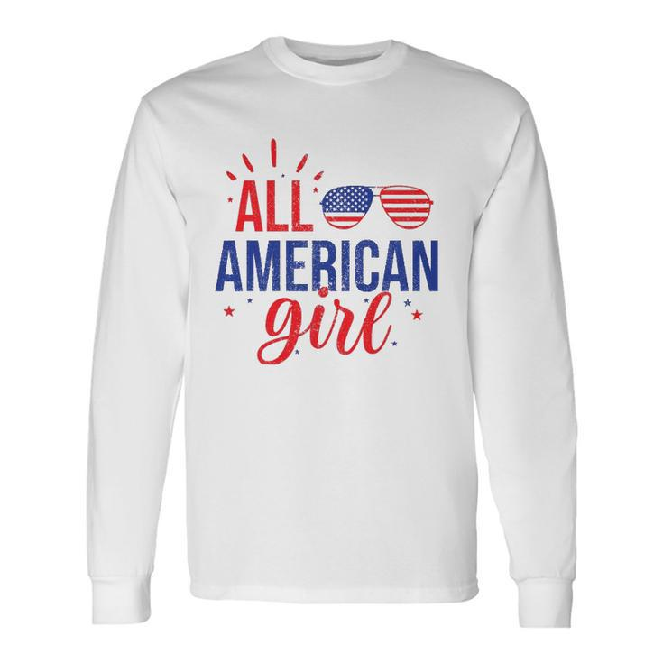All American Girl 4Th Of July Girls Sunglasses Long Sleeve T-Shirt T-Shirt Gifts ideas